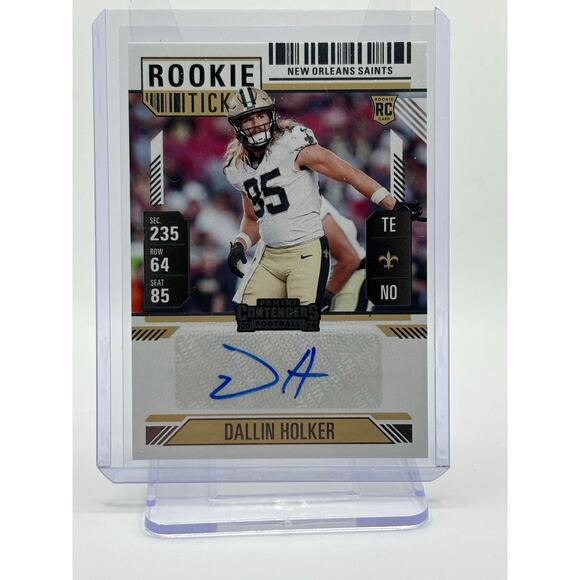 2024 Panini Contenders Dallin Holker Rookie Ticket Auto New Orleans Saints RC - Picture 1 of 2